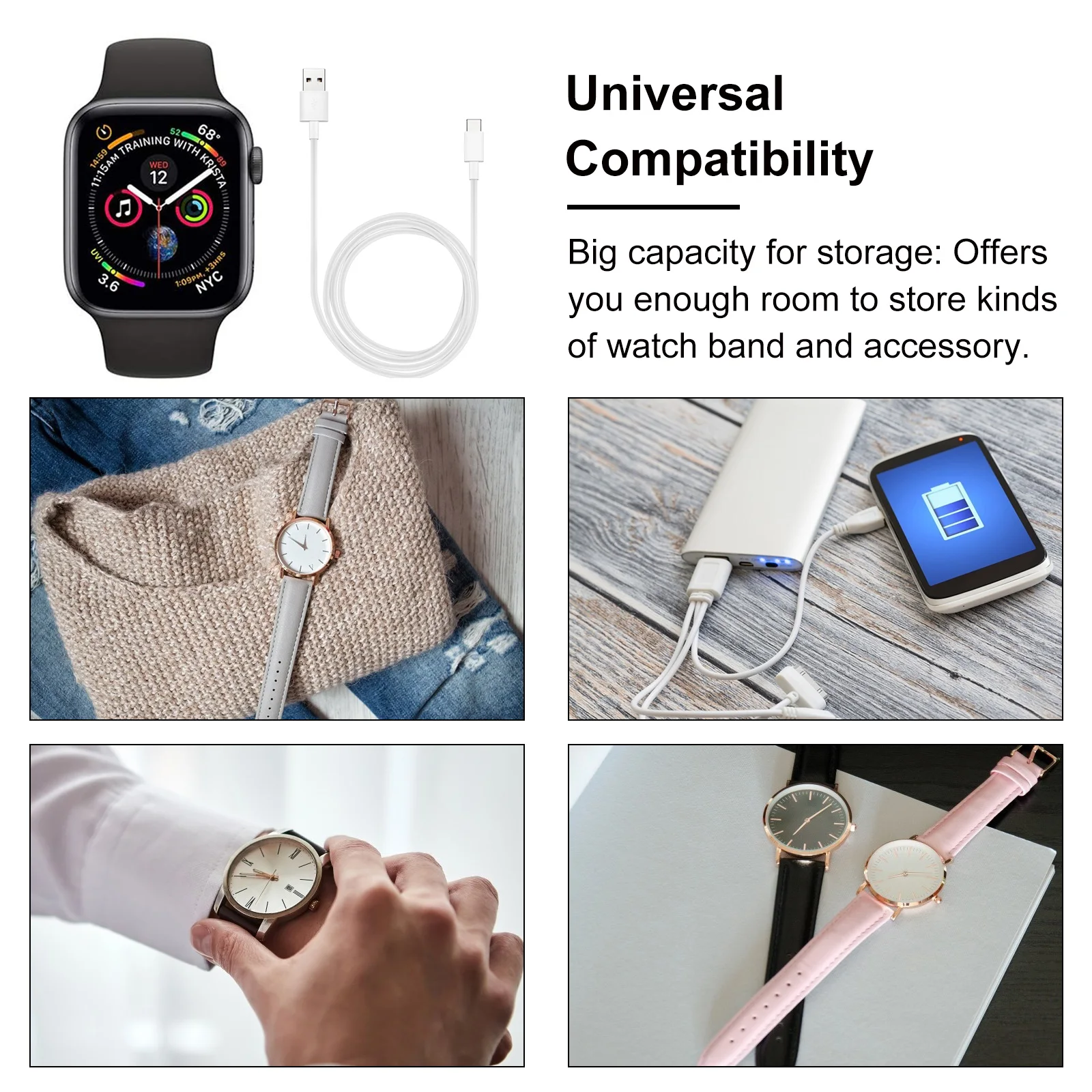 

EVA Watch Strap Storage Bag Durable Shockproof Accessory Case for Travel Home Big Capacity Watch Band Holder Ideal Gift