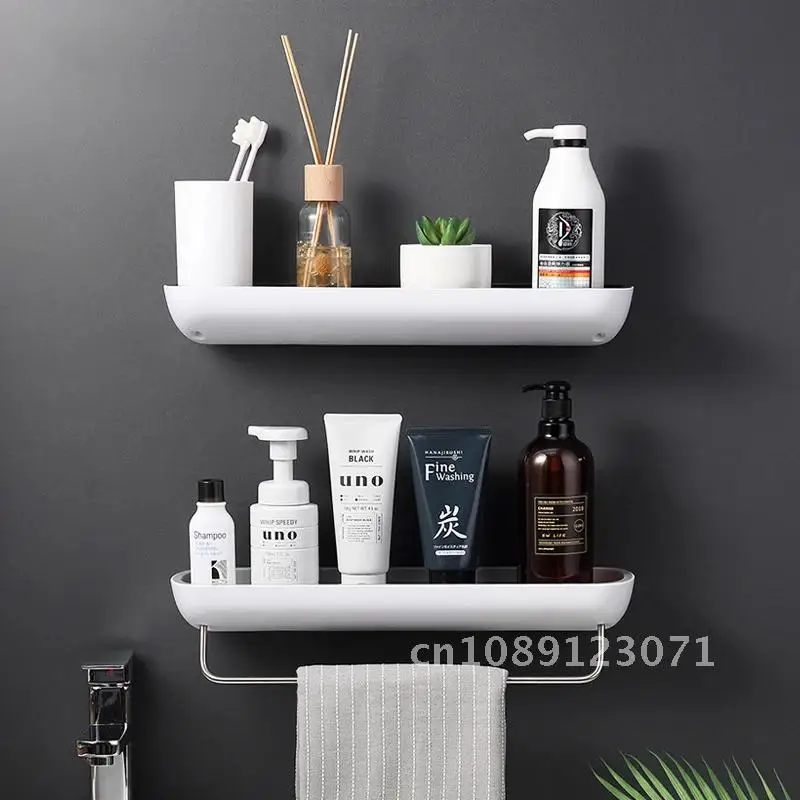 

Home Bathroom Shelf No Drill Organizer Wall Mounted Shampoo Shower Storage Rack Spices Holder Bathroom Accessories Storage Rack