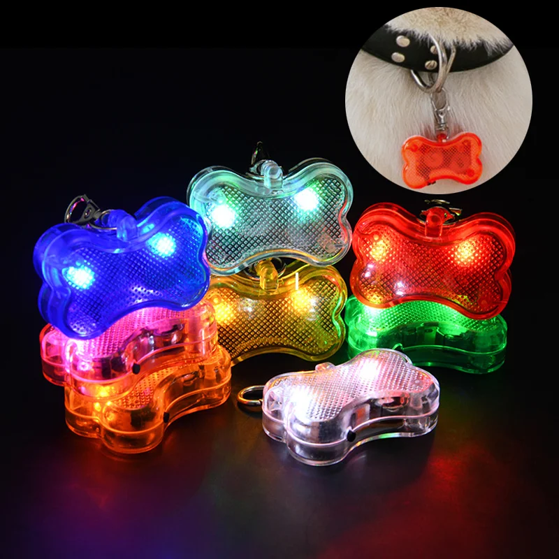 LED Dog Cat Collar Glowing Pendant Night Safety Pet Leads Necklace Luminous Bright Decor Collars for Dogs Night Light Flashlight