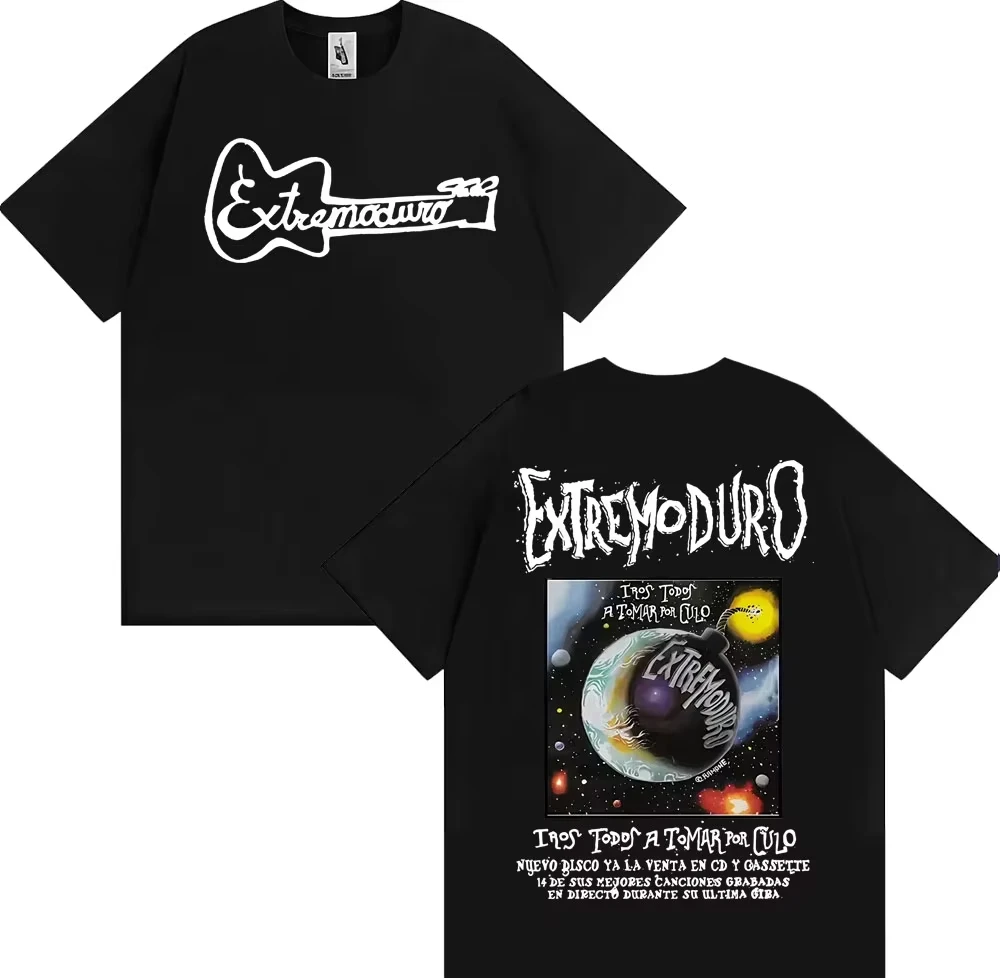 Rock Band EXTREMODURO Tour 2025 Cover T-shirt Men Women Fashion Vintage Short Sleeve T Shirts Summer Pop Loose Oversized T Shirt