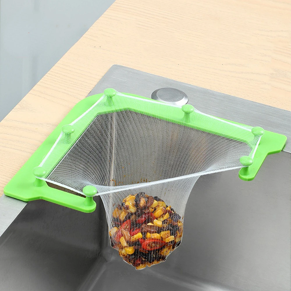 Sink Filter Rack Kitchen Sink Strainer Mesh Bag Stand Waste Garbage Net Shelf Anti-Clogging Disposable Garbage Mesh Bag