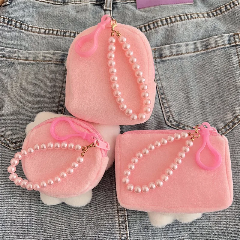 حقيبة يد عصرية محمولة من القطيفة على شكل رسوم متحركة وأنيمي على شكل قطة مناسبة للتخزين في الهواء الطلق وحقيبة صغيرة صغيرة مع سلسلة مفاتيح #6