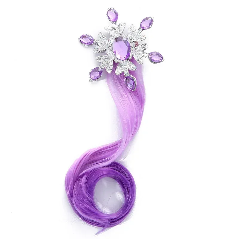 New Kids Wig Hair Accessories Princess Snow Rhinestone Wig Color Gradient Wig Children Headwear Girls Kids Hair Accessories