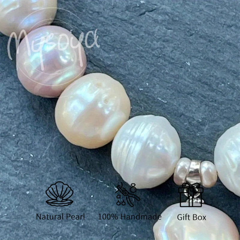 

MYSOYA 11-13 мм ожерелье с подвеской из жемчуга в стиле барокко, несколько размеров с подарочной коробкой, идеальный подарок на свадьбу, день рождения, Рождество, Новый год