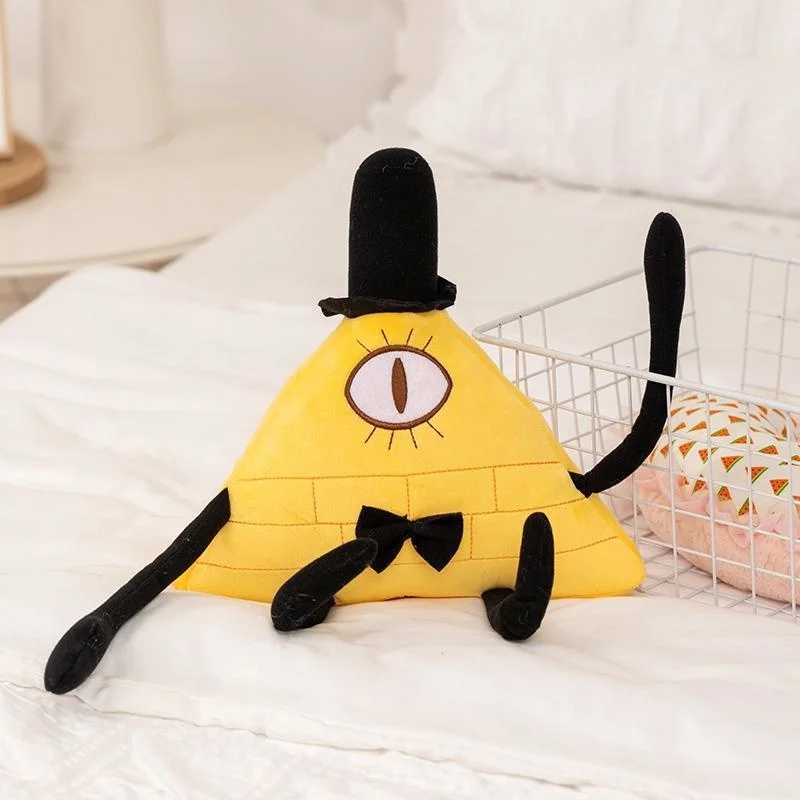 Gravity Falls Bill Cipher Plush Yellow Triangle Nightmare Villain Soft Toy For Teens Adults Halloween Party Table Decor Gift