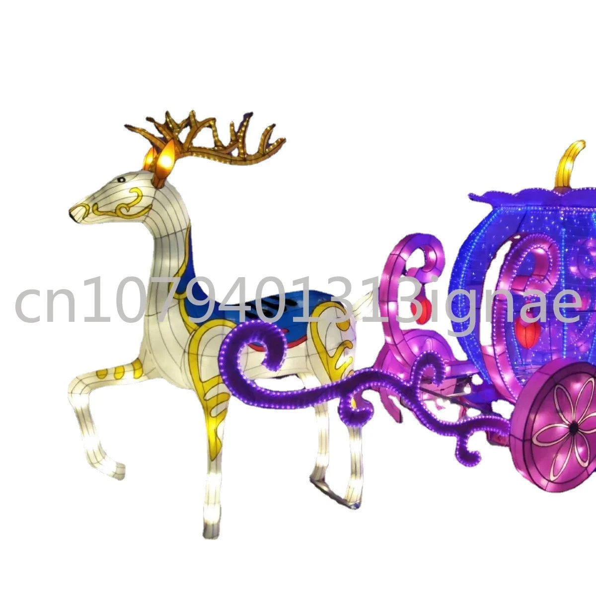 Christmas deer-cart lanterns large-scale Lantern Festival Buddha Temple scenic spot never sleeps city lanterns Zigong Lantern