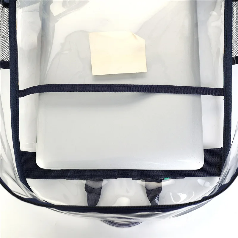 Transparenter PVC-Rucksack mit großem Fassungsvermögen, Cartoon-Schultergurt mit Graffiti-Muster, transparente Ita-Tasche aus PVC für Studenten