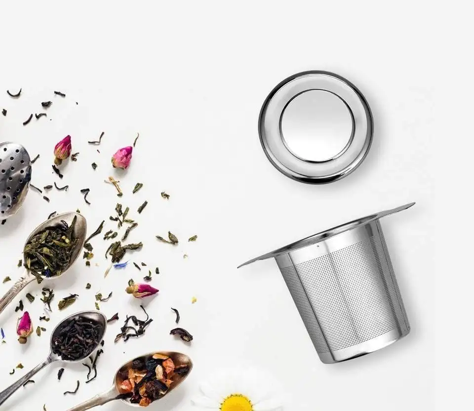 Stainless Steel Tea Filter with Double-Handle, Silicone Tea Filter, Double-Ear Tea Maker, Tea Partition