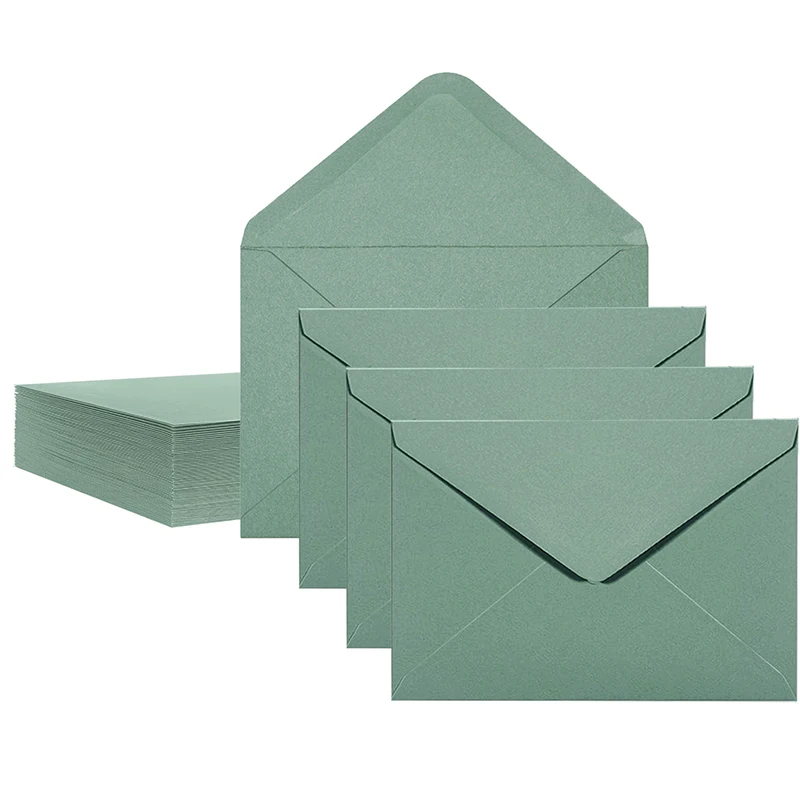 50 pz/lotto 18.4*13.3 cm Busta Verde Piccole Affari Forniture 120g Inviti di Carta Cartoline Lettere di Cancelleria di Nozze