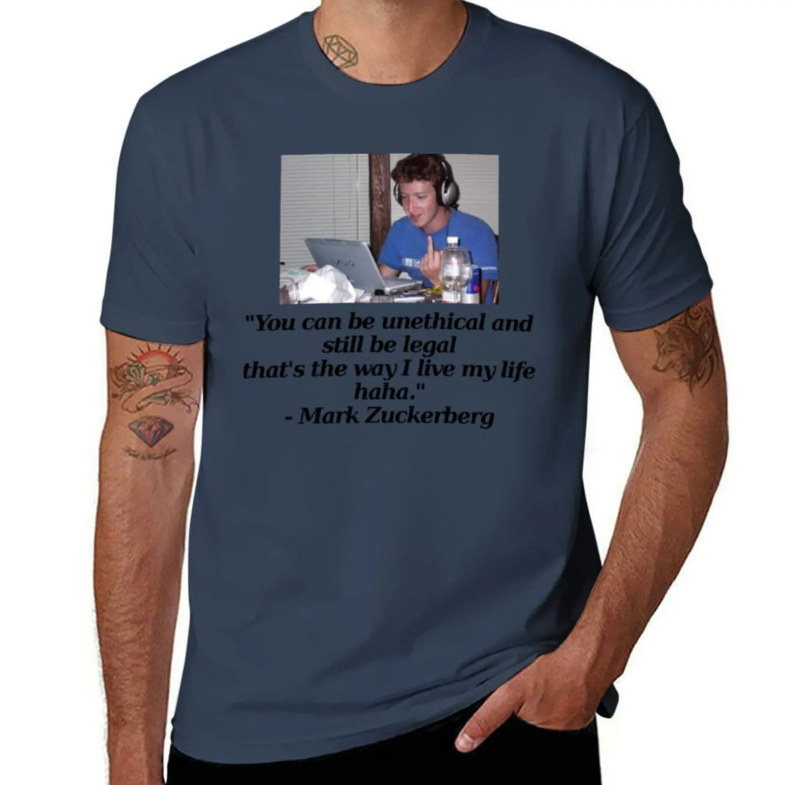 Марк Zuckerberg You can be unethical and still be legal thatx27;s the way I live my life hah Футболка забавные футболки мужская футболка