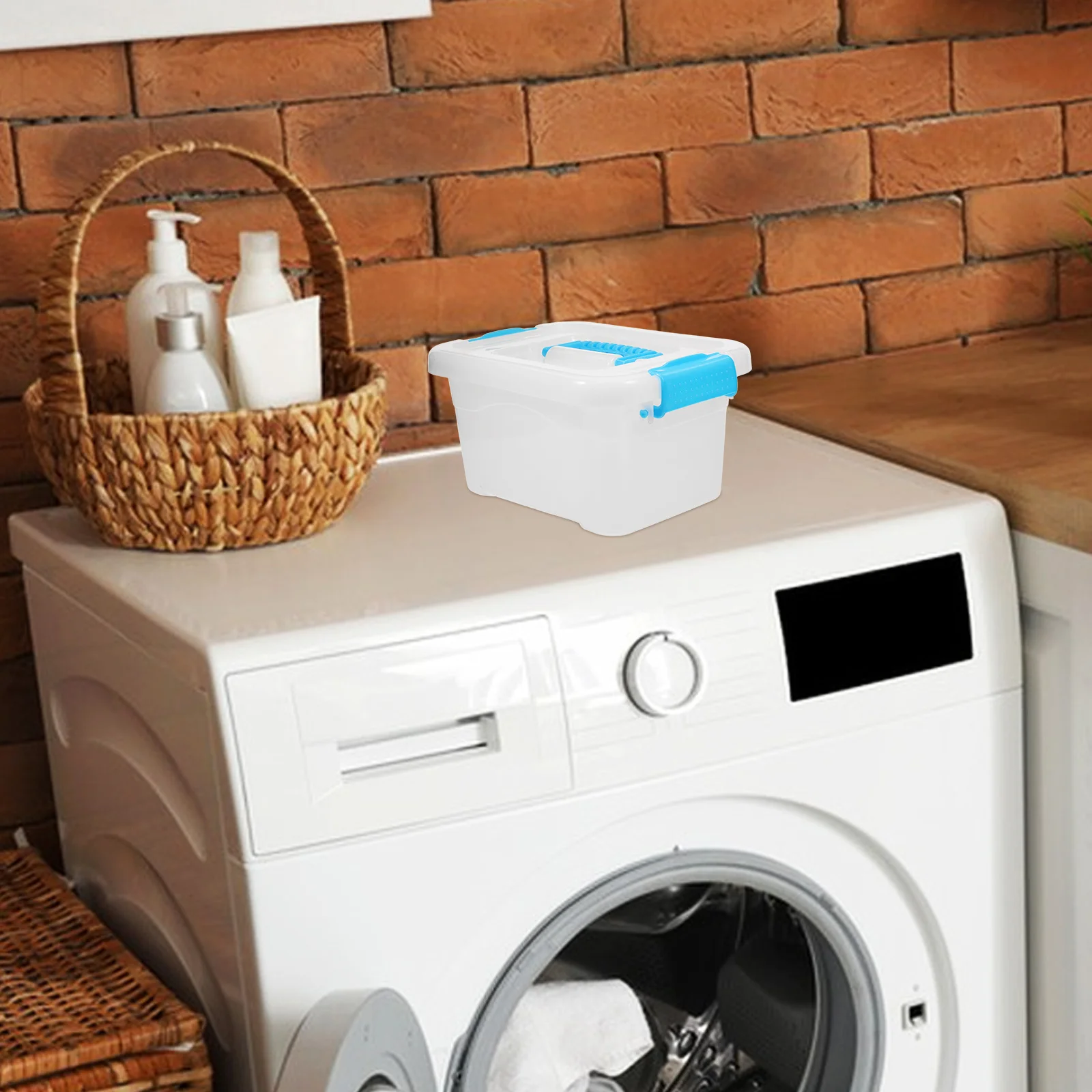 

Laundry Pod Storage Container Plastic Organizer Box For Dryer Sheets Candy Dishwasher Transparent Hexagonal Bin With