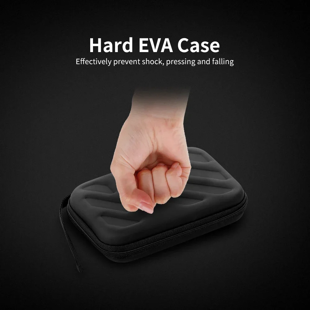 HDD External Hard Drive Disk Case Shockproof EVA Case EVA Box 2.5 Inch HDD Mesh Pocket Soft Inner Fabric Carrying Case Accessory