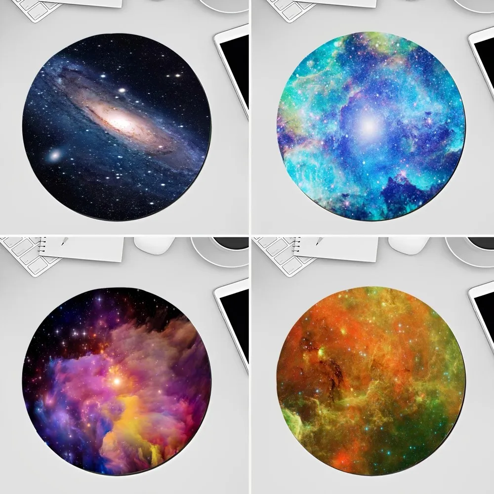 

Universe Galaxy Non-slip Round Speed Version Game Computer Keyboard Office Table Mat PC Laptop Mouse mat Office Desk Accessories