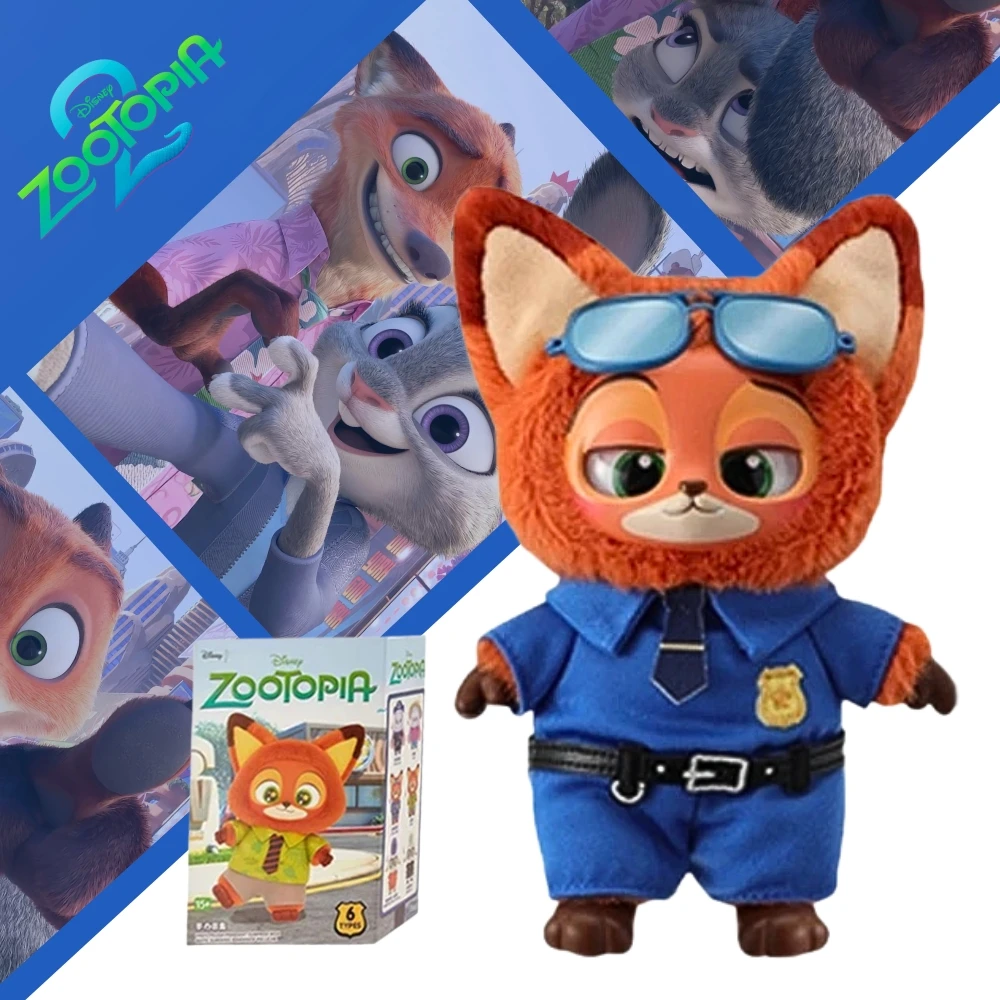 ديزني زوتوبيا صندوق أعمى نيك جودي دمية الفينيل العصرية مفاجأة لعبة لطيف على ظهره قلادة هدية عيد ميلاد للأطفال