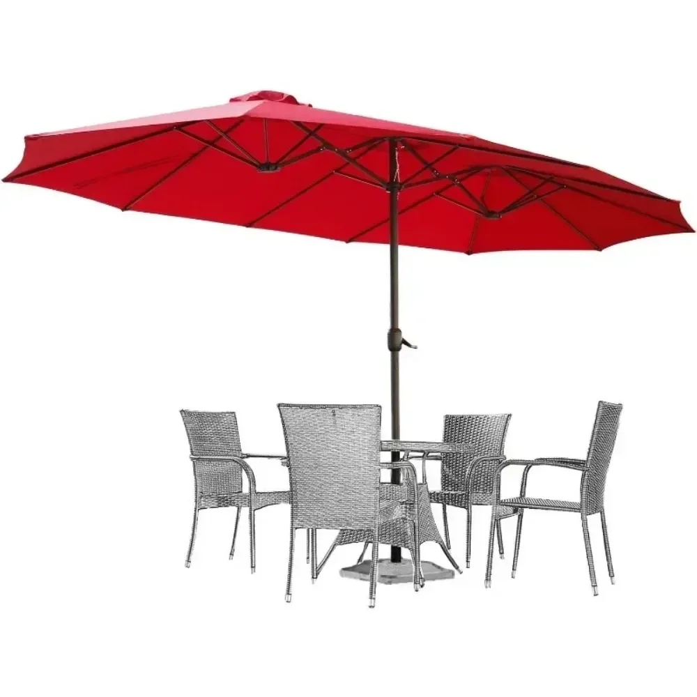 for 15x9ft Double-Sided Patio Umbrella Outdoor Market Umbrella Large Umbrella Table Umbrellas with Crank Air Vents