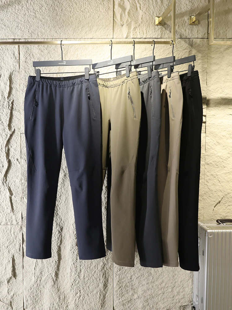 

Ранняя весна, легкие уличные тристойкие брюки из мягкой оболочки, мужские высокоэластичные облегающие прямые повседневные брюки