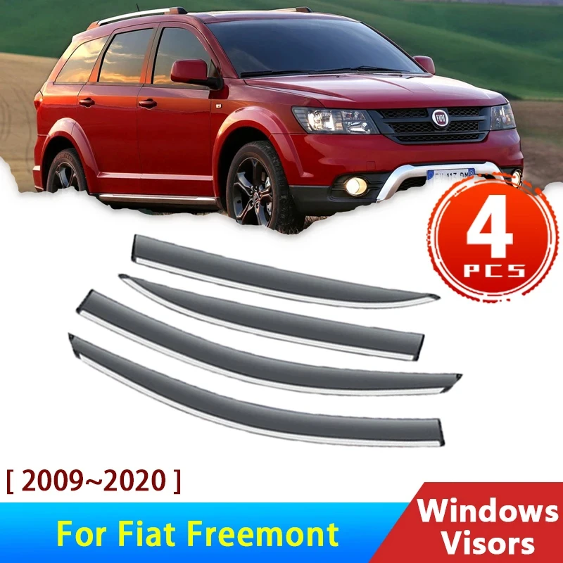 Deflectors For Fiat Freemont 2015 2009~2020 Dodge JC Journey 2011 Acessories Car Windowa Visor Rain Eyebrow Guard Auto Protector