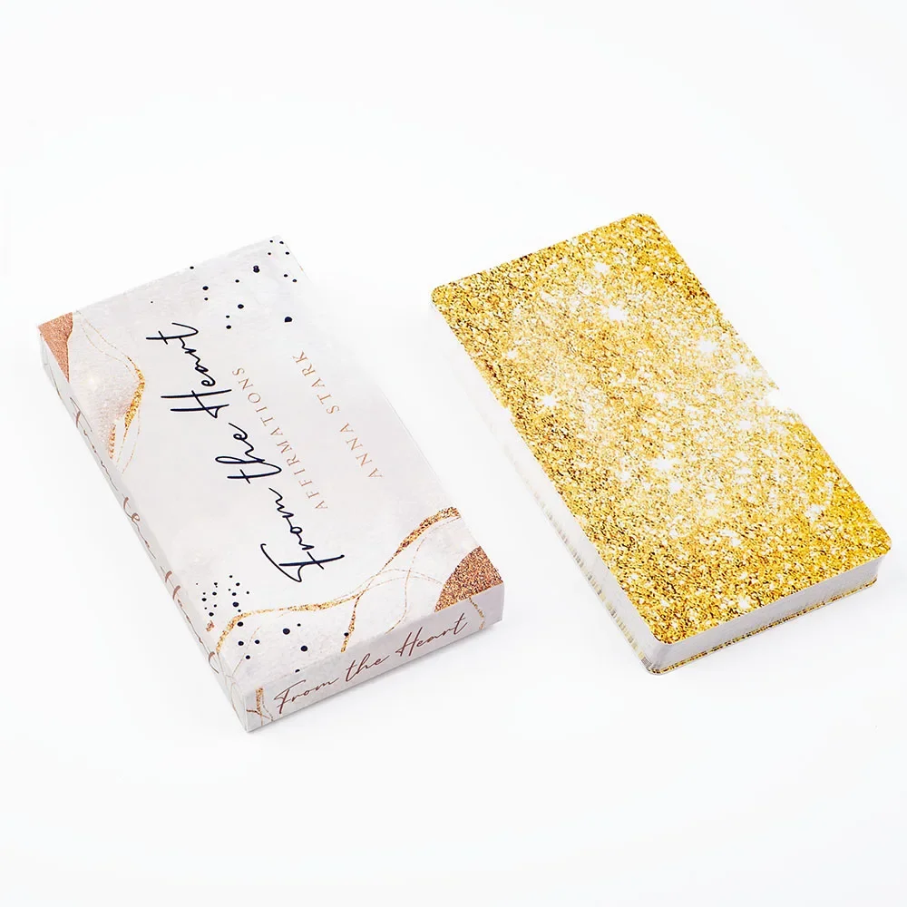 

40 красивых аффирмаций для раскрытия сердца, тщательно созданные, размером с открытку 11x6 см, с цитатами для саморазвития и позитивного мышления.