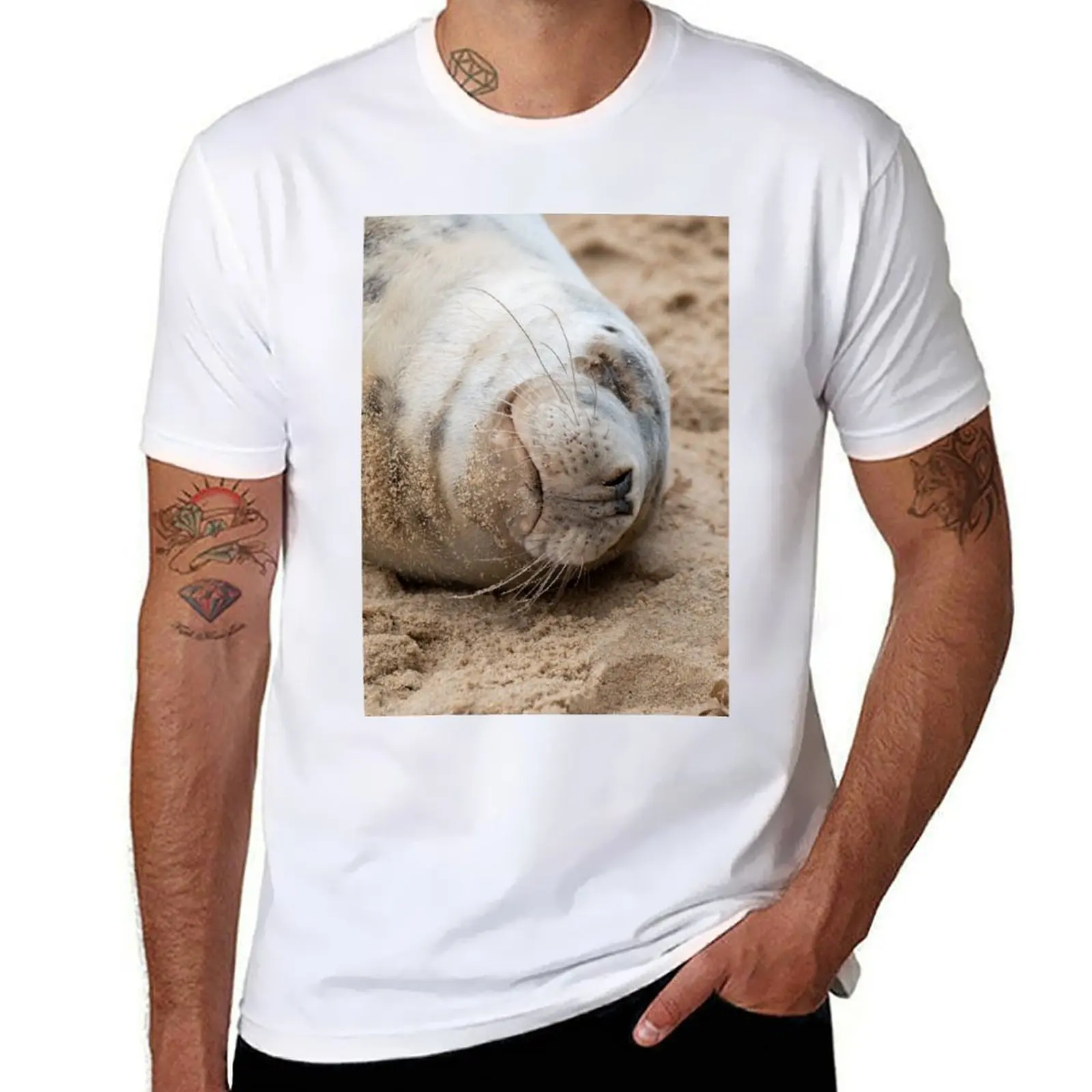 

Cute sleeping seal pup T-Shirt g man t shirts for men mens graphic t shirts