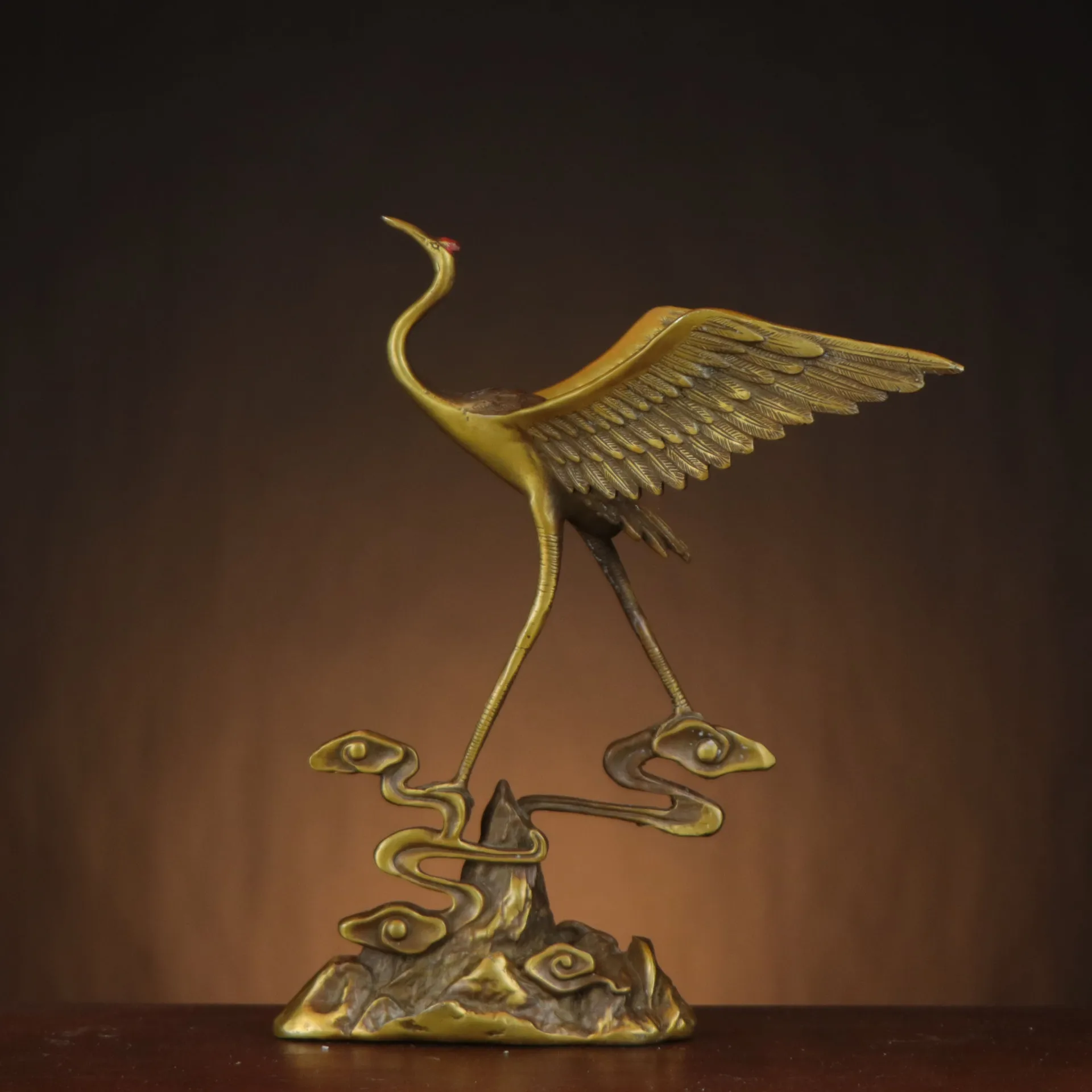 Chinese style brass crane and turtle crane statue longevity extending handicrafts home decor living room foyer decorations gifts