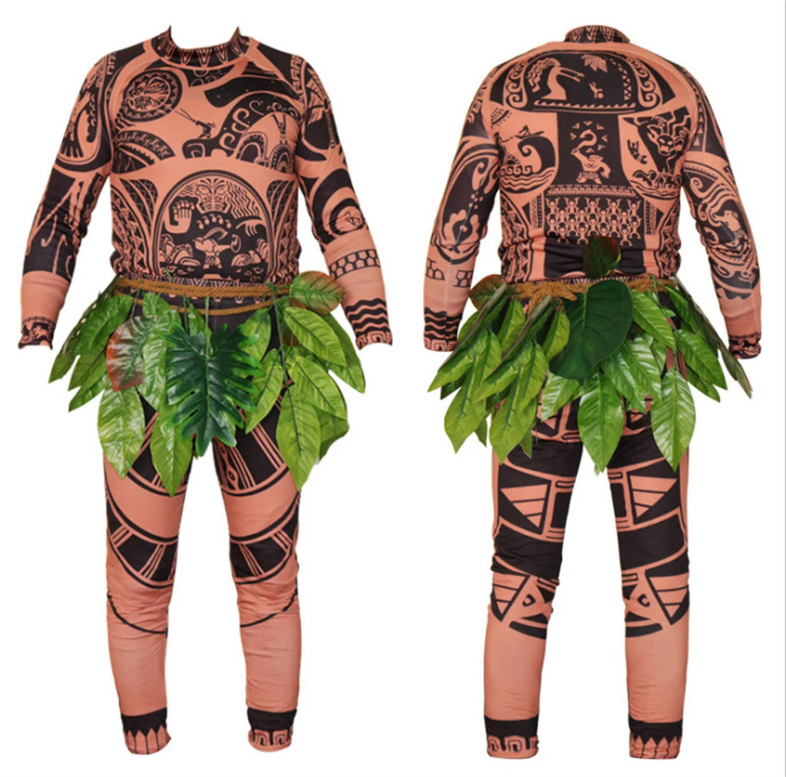 Disfraz de Halloween Moana Maui, mono con tatuaje de juego de rol para adultos, disfraz de Carnaval de Halloween para hombres y mujeres