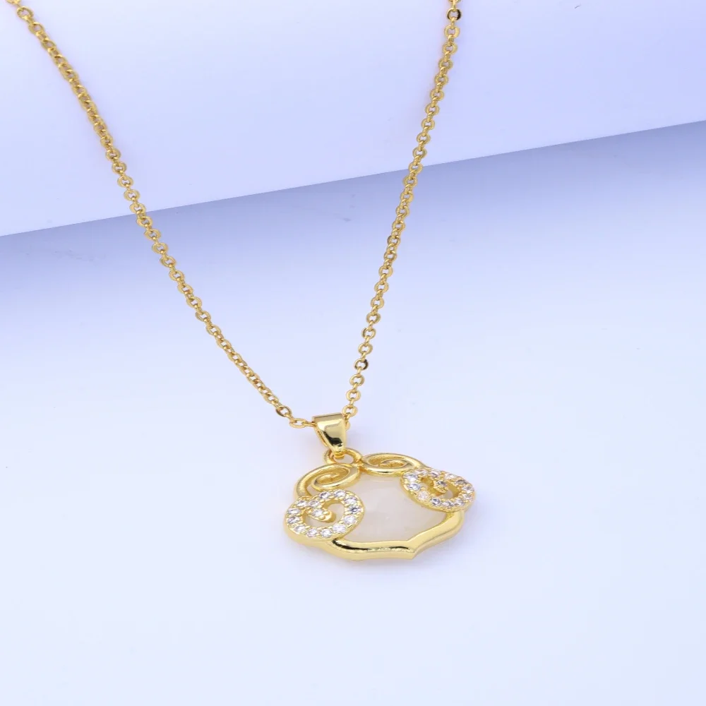 Ping An Lock Necklace - National Tide Fashion Jewelry, Versatile Pendant Decoration, Long-Lived Lock Clavicle Chain