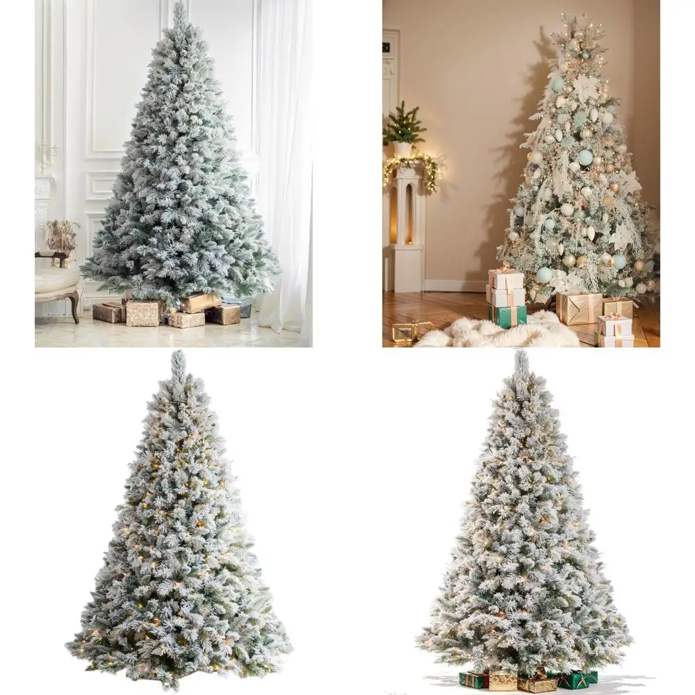 

Рождественская елка со снежной елиной, 5 футов, с дистанционным управлением, 250 двухцветных светодиодов, искусственная и реалистичная для домашних праздников