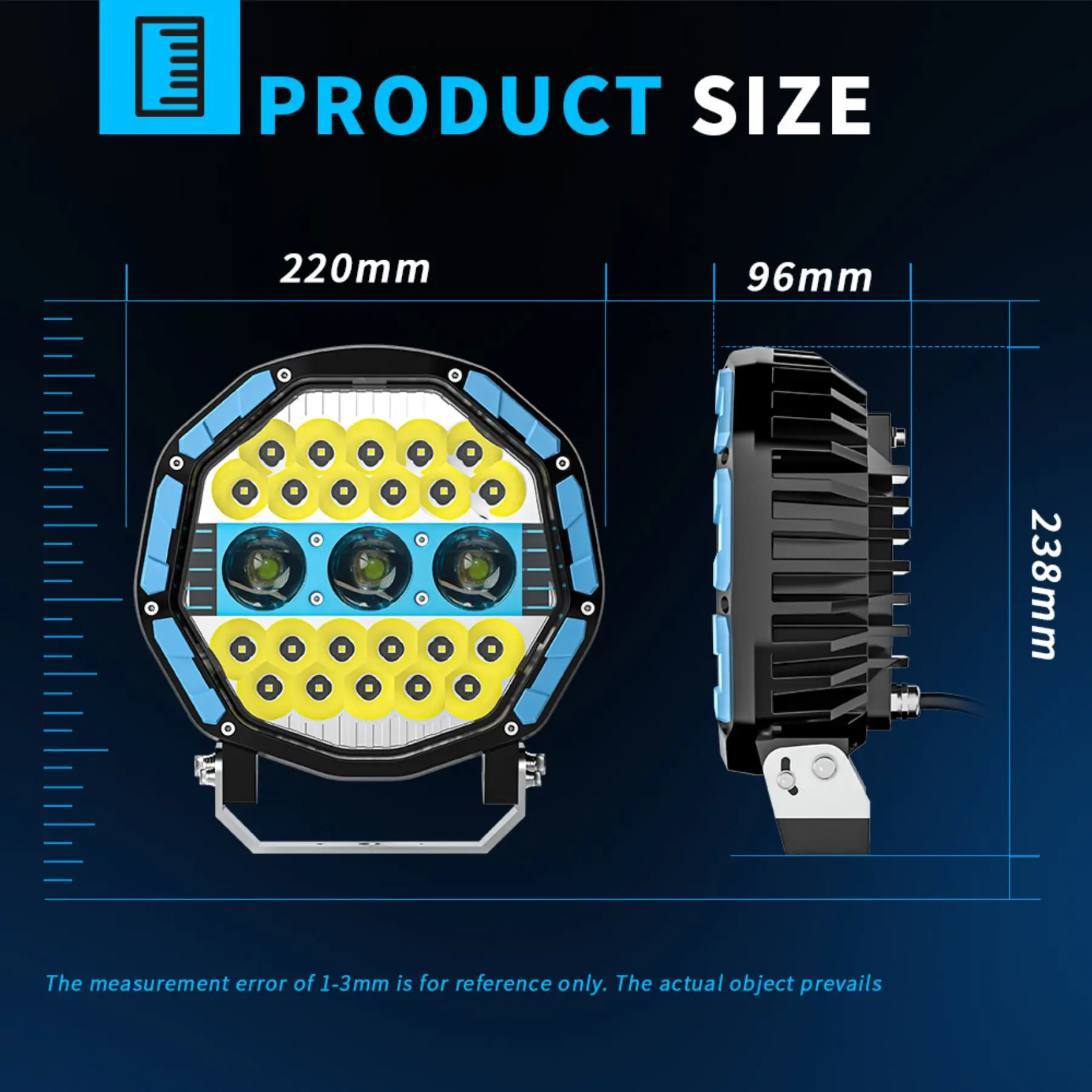 

Hot Sale DXZ New Round 9Inch Off-road Spotlight Driving Light Car Led Work Light 24V 12V SUV Forklift High Brightness