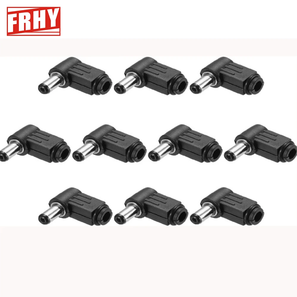 10Pcs DC Plug 90-Degree Elbow  DC Power Plug Wiring Assembly with  Welding Wire Type