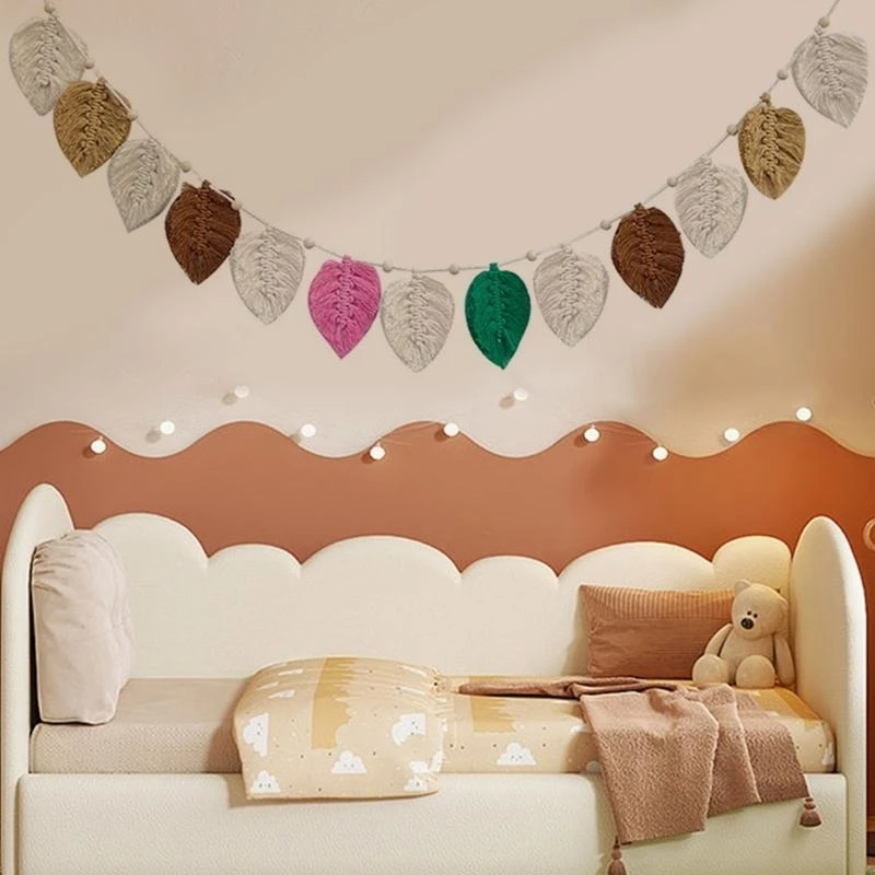 Handwoven Bunting Newborn Photograph Props Cotton Bunting Decor 15UB