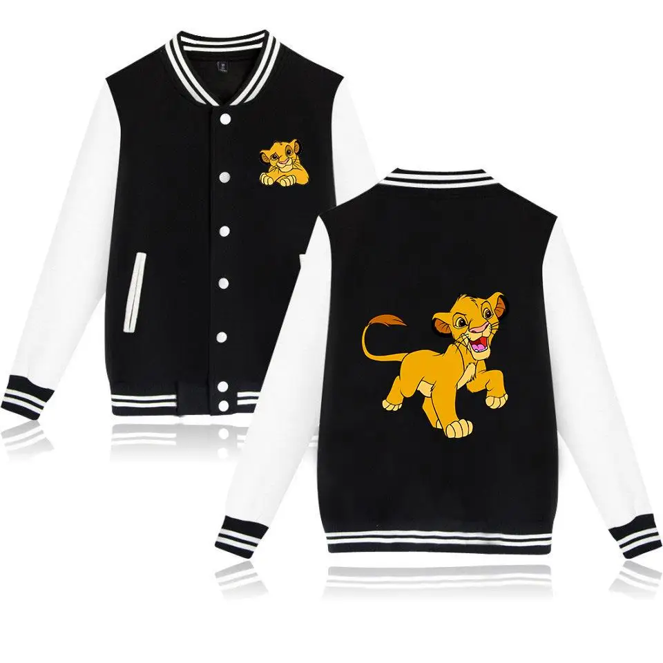 The Lion King Simba Varsity Baseball Bomber Jackets Men Women Clothes Streetwear Kids Boys Girls Harajuku Jacket Single Coats