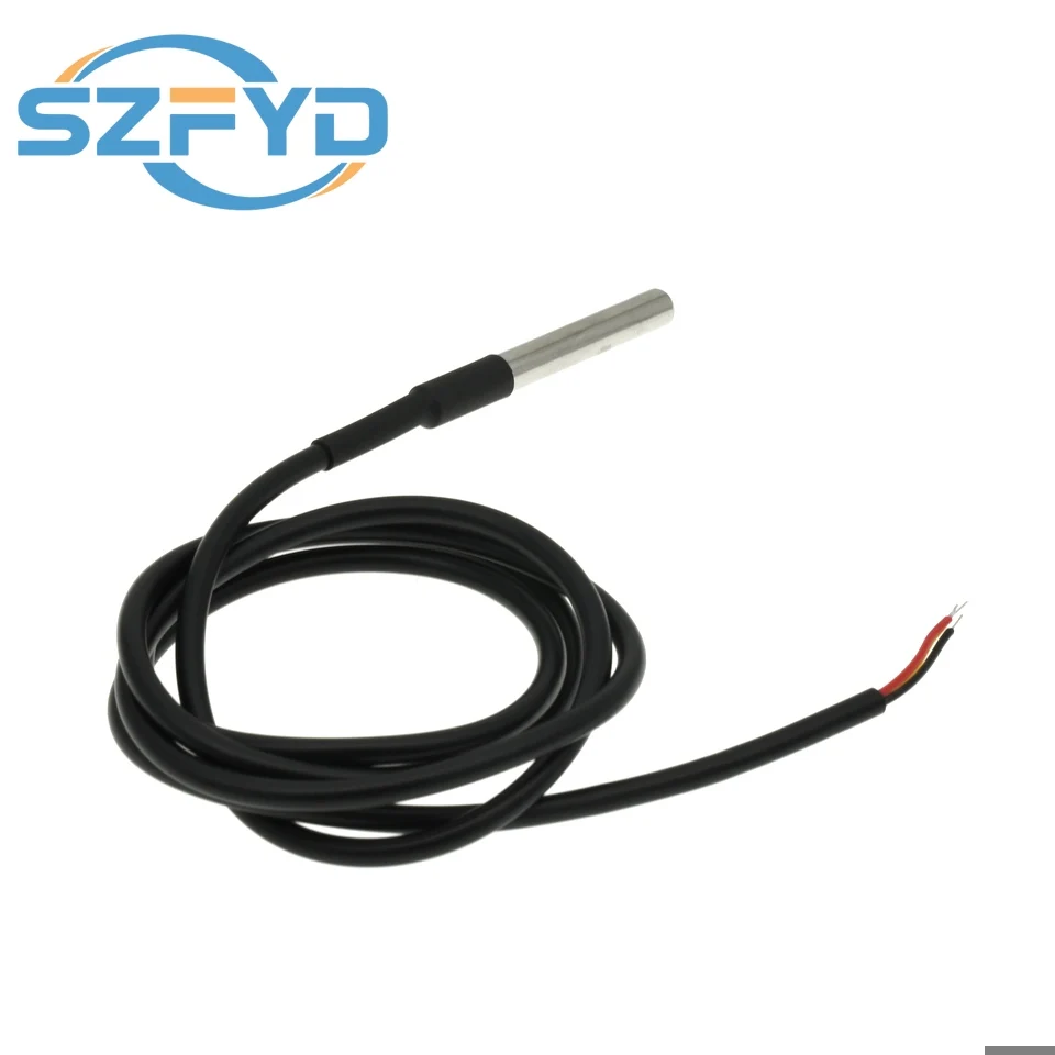 1PCS DS18B20 Waterproof Thread Temperature Probe Temperature Sensor Stainless Steel Package 1/2/3/5/10Meter For Arduino