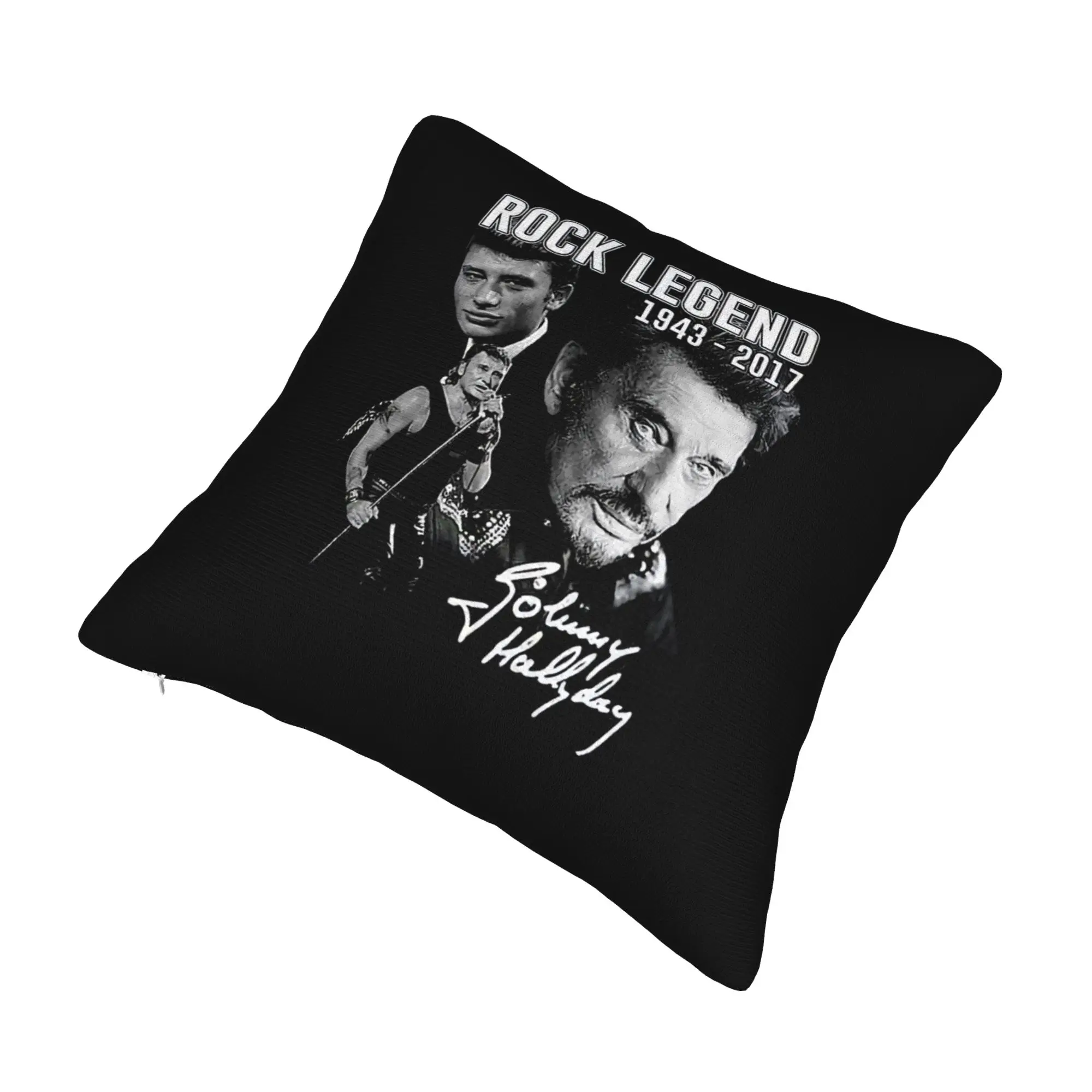 Modern Johnny Hallyday Sofa Cushion Cover Soft France Rock Singer Throw Pillow Case for Living Room