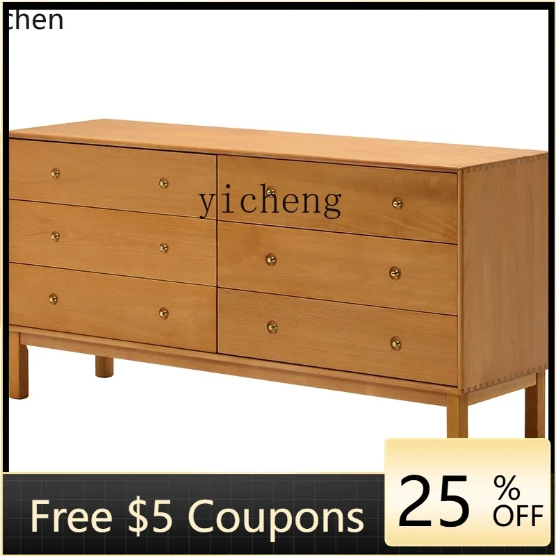 

Z3 Vintage Style Solid Oak Six-Drawer Cabinet Sideboard Bedroom Storage