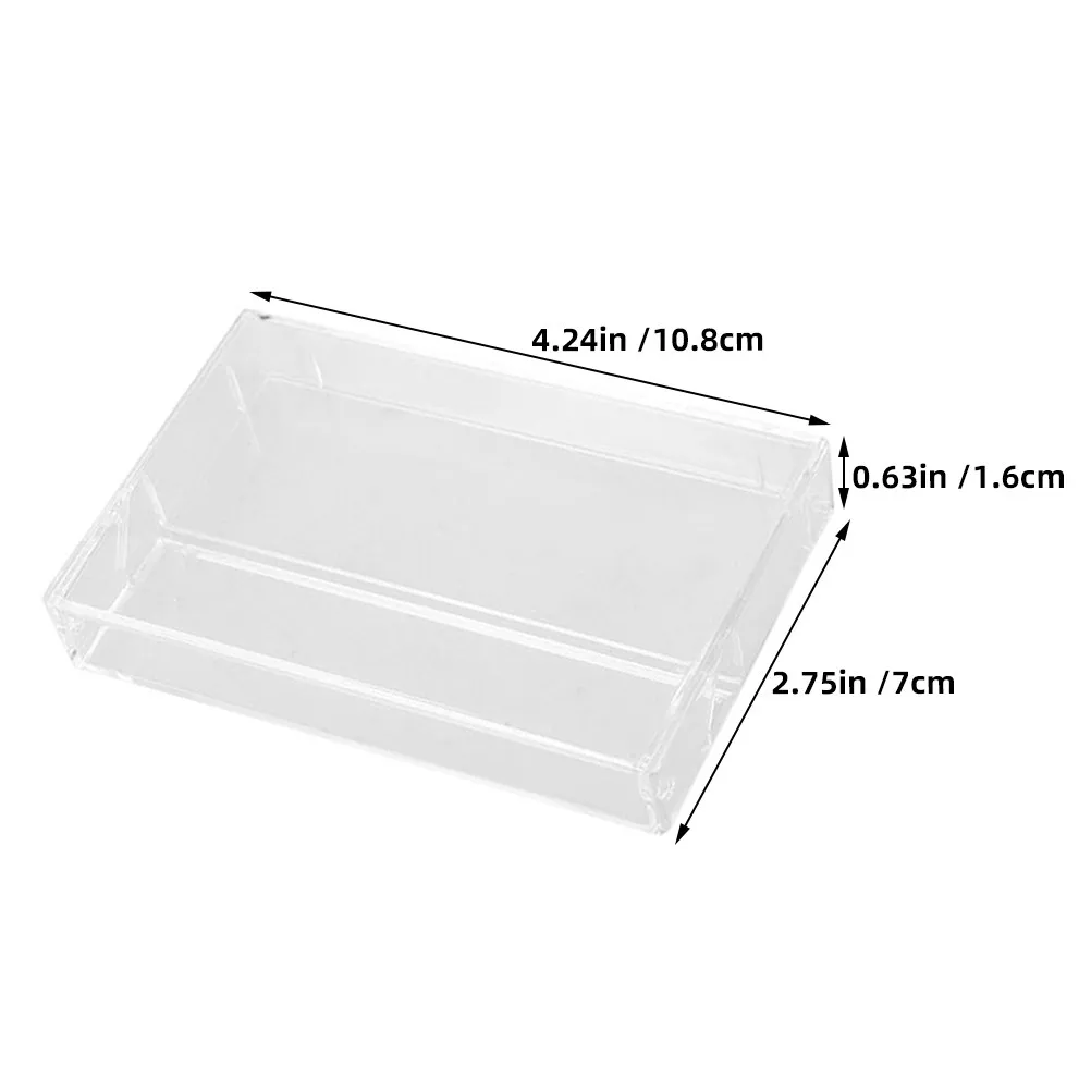 4Pcs Plastic Cassette Tape Holder Organizer Transparent Retro Design for Audio Cassette Storage Music Tape Display Desk Shelf