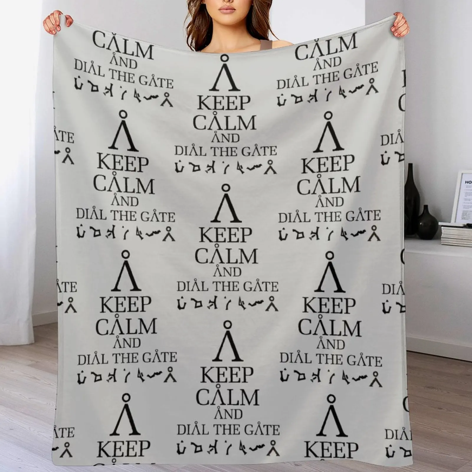 

Stargate SG1 - Keep Calm and Dial The Gate Throw Blanket Soft Plaid Nap Luxury Throw Hairy Blankets