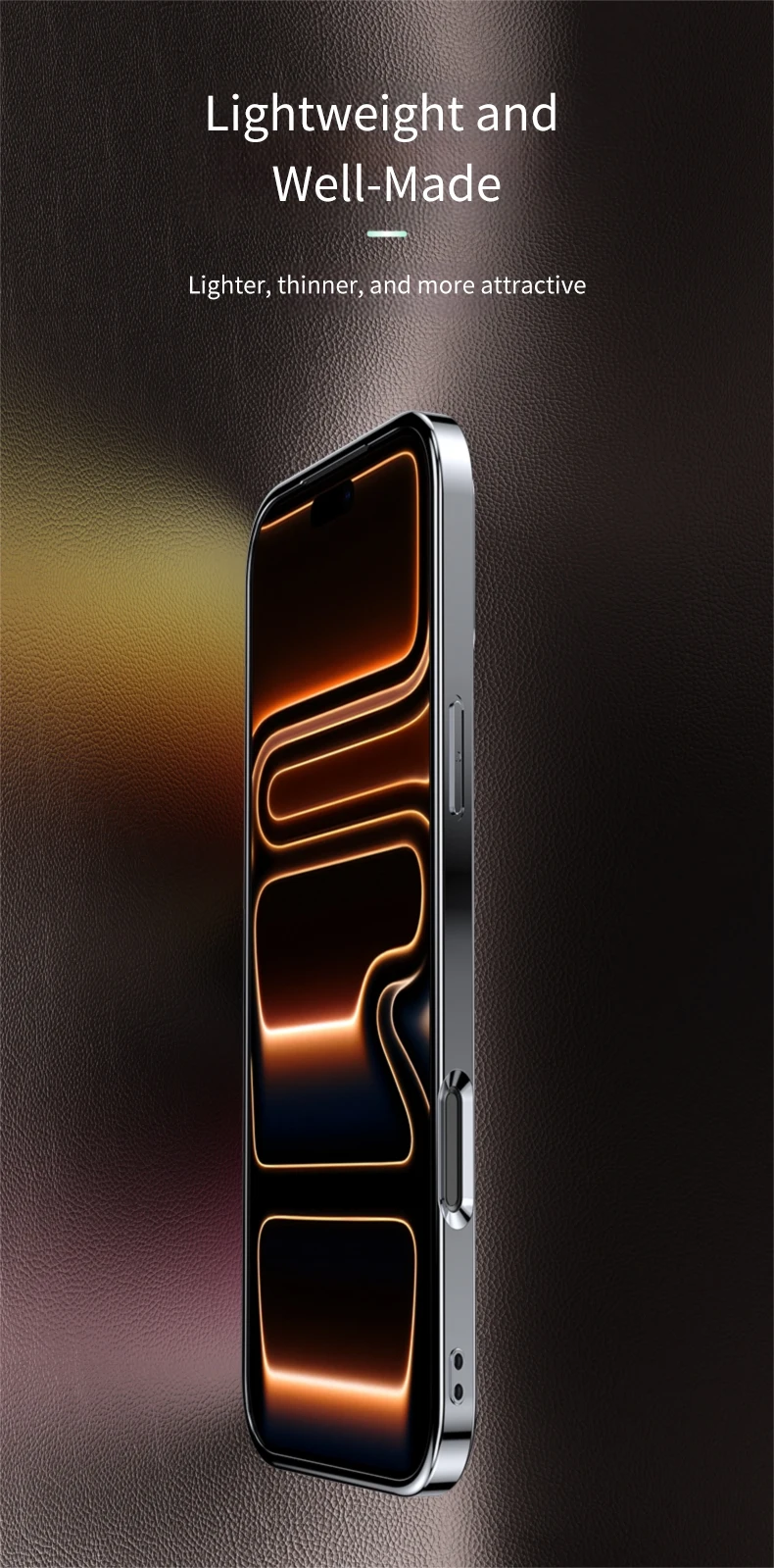 LANGSIDI Luxus-Leder-Handyhülle für iPhone 17 16 15 Pro Max Air 17 Pro 16 Pro, vollständiger Linsenschutz, Rückseite – Detail 8