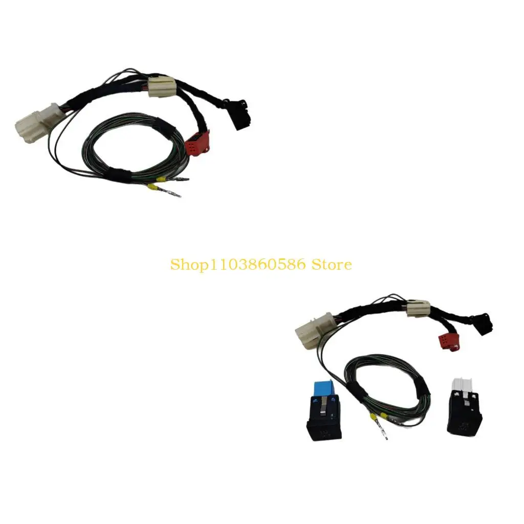 242A Automotive Dashboard Control Assembly with Wrapped Cable Bundle & Multiple Electrical Ends, Two Visible Marked Controls