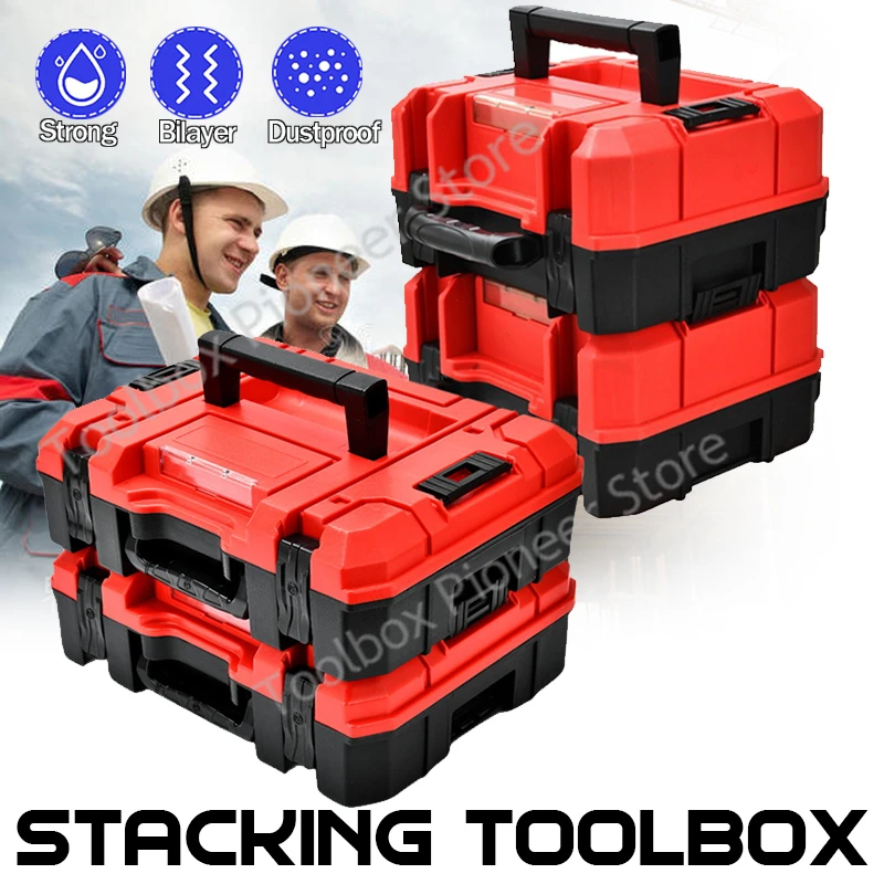 

Plastic Toolbox Reinforced Suitcase Tool Box Organizer Box Mechanical Workshop Tools Storage Box For Mechanics Garage Hard Case