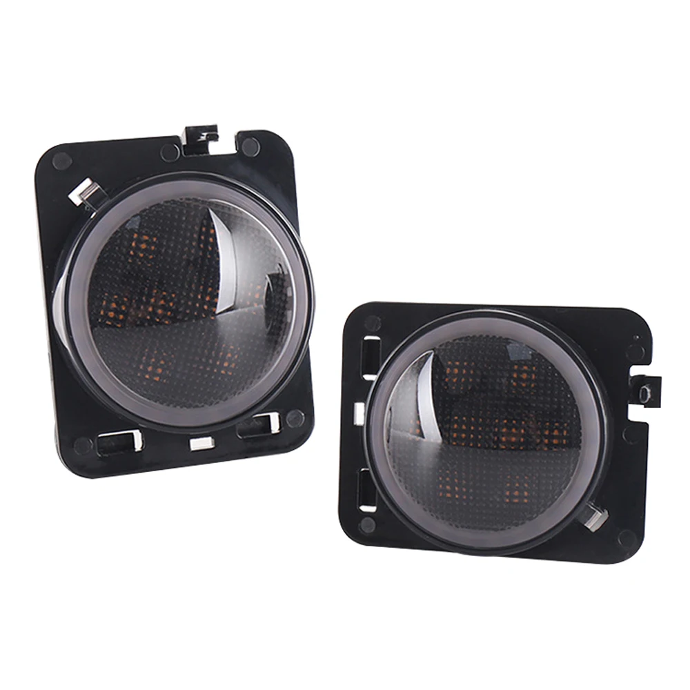 

1 Pair Car LED Side Marker Lights White DRL Yellow LED Turn Signal Parking Lights for Jeep Wrangler JKU JK Willy Wheeler Sahara