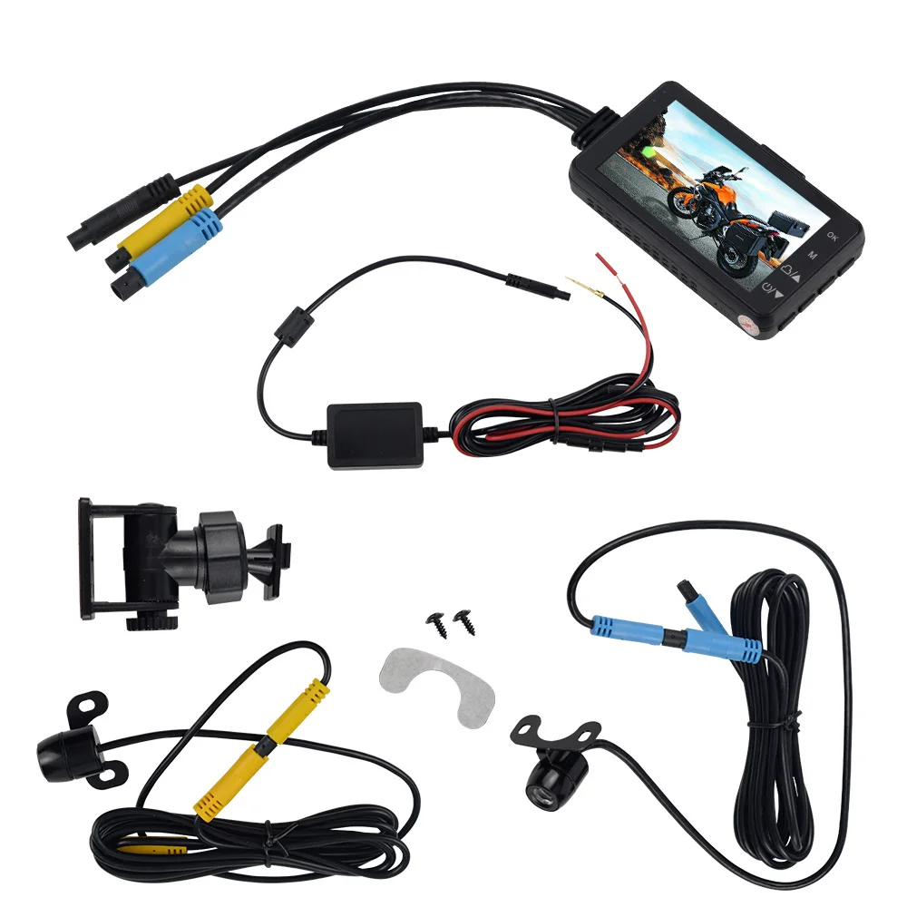 Motorcycle Camera DVR Motor KY-MT18 Dedicated Dual Track Front And Rear Video Recorder Night Vision G Sensor Motorcycle Black