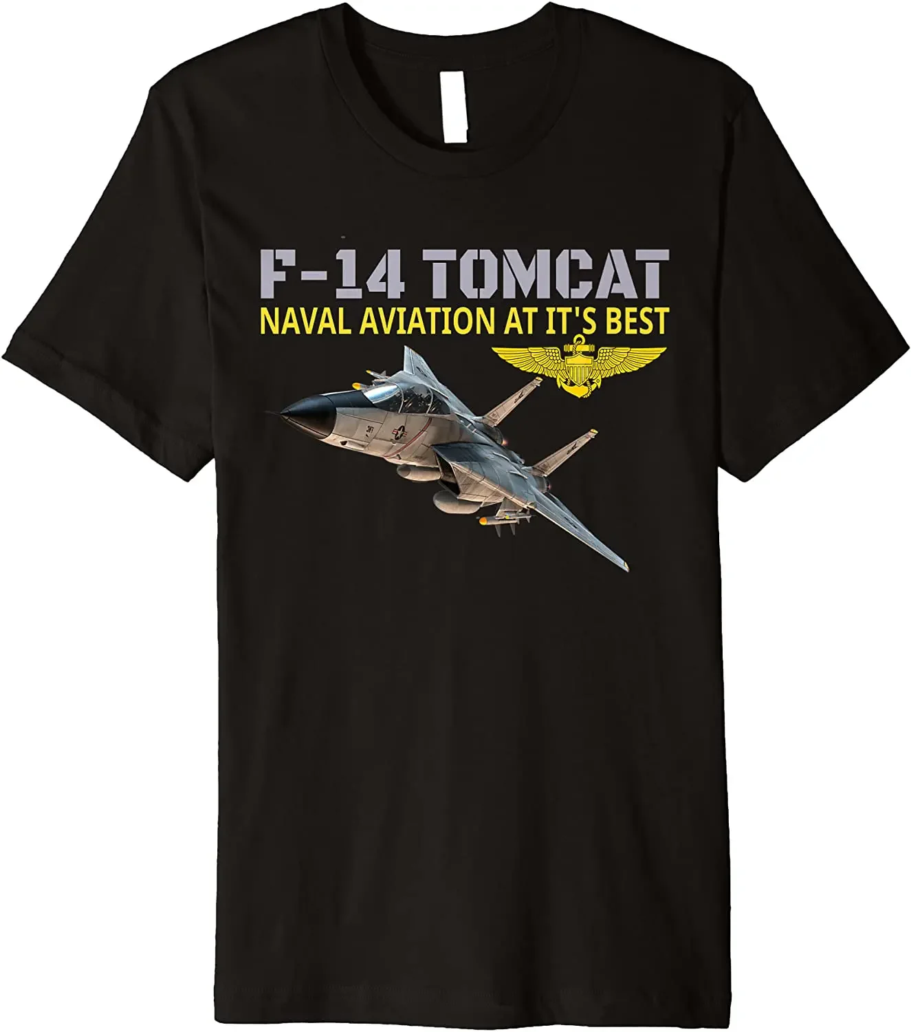 

Naval F-14 Tomcat Fighter T Shirt. New 100% Cotton Short Sleeve O-Neck Casual T-shirts Loose Top Size S-3XL