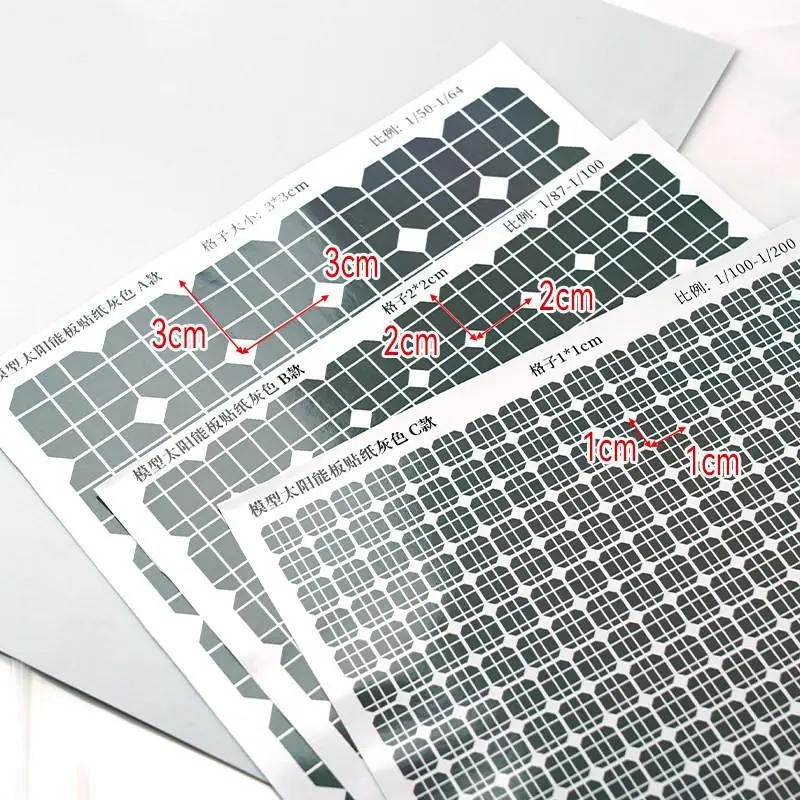 New New Gray/Blue Photovoltaic Board Simulation Stickers Diy Modeling Solar Panel Sticker Belt Back Glue Cannot Be Generated