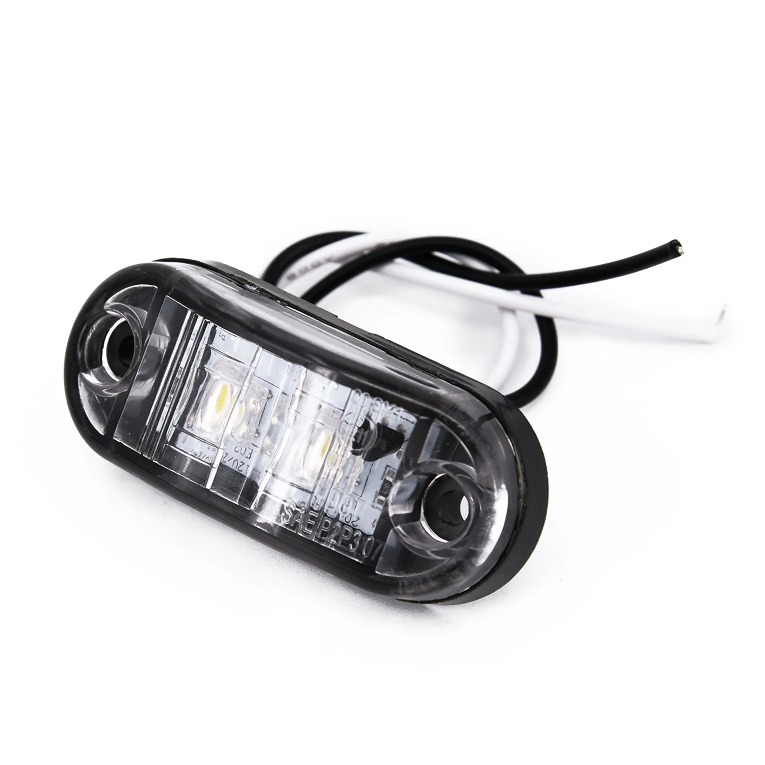 2Pcs Set White 12V LED Car Side Marker Tail Light 24V Trailer Truck Lamp E11 Bulb Can Be Used As A Tail Light For Your Car Acces