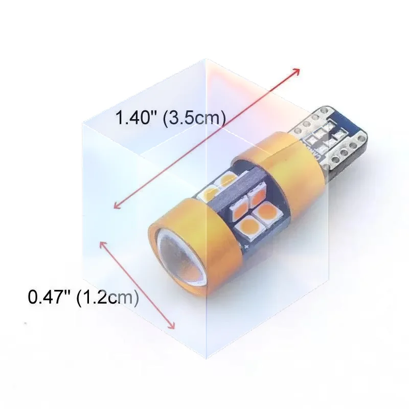 Car T10 12V Orange Amber LED Parking Lights 2Pcs Low Power Consumption Position Signal Lamps for Daily Car Use