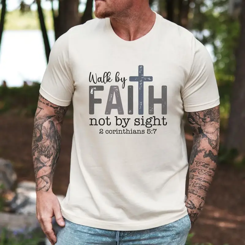 

Faithful Walk Christian T Shirt By Faith Not Sight Inspirational Bible Verse And Fashion