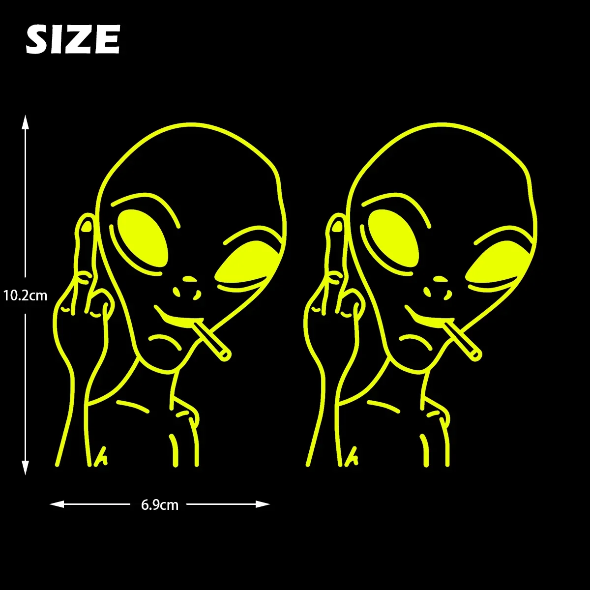 Funny Alien Personality Ufo Car Stickers Vinyl Decal Decor Auto Windows Body Windshield Trunk Fuel Tank Cap Accessories Decal
