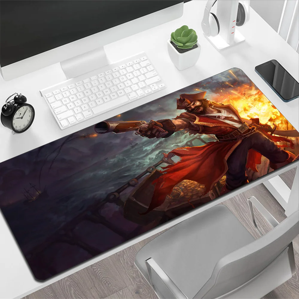 League of Legends Gangplank Large Mouse Pad Gaming Mouse Pad PC Gamer Computer Mouse Mat Big Mousepad Silicone Keyboard Desk Mat