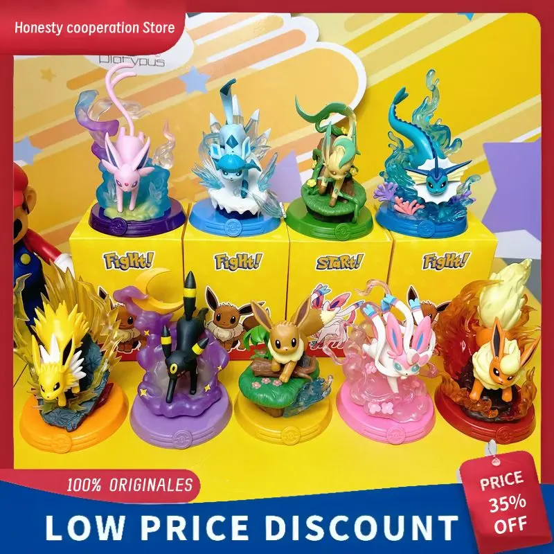 

Anime Pokemon Funism Adventure Eevee Family Suit Blind Box Jolteon Sylveon Action Figure Collection Model Kids Toy Gift Replica