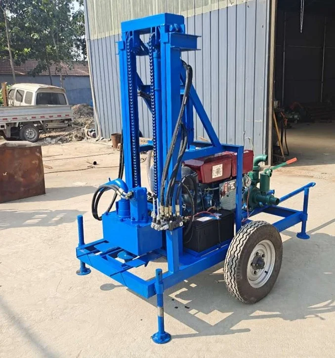 Hydraulic Air Compressor Water Diesel Portable Bore Tube Well Drilling Machine